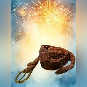 Nordstrom Braided Brown Leather Belt 1.5’ Wide Sz.42.